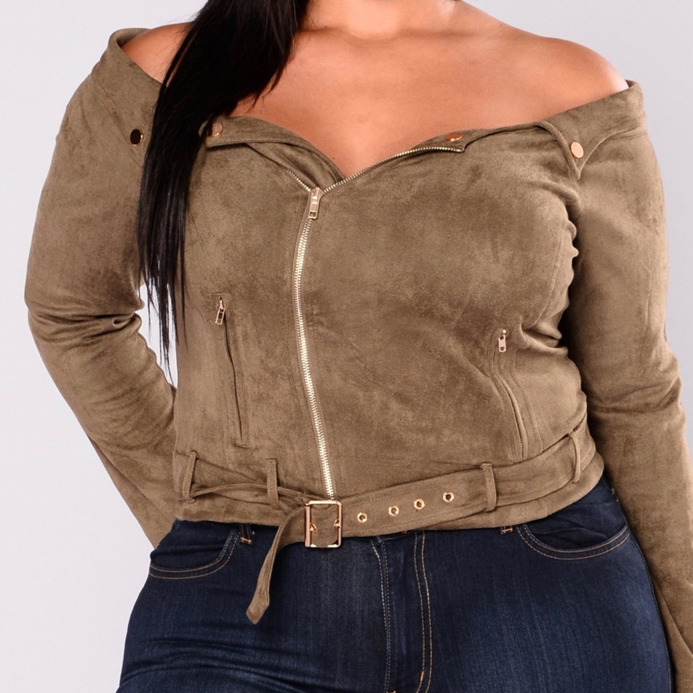 FashionNova Brand New Off The Shoulder Jacket